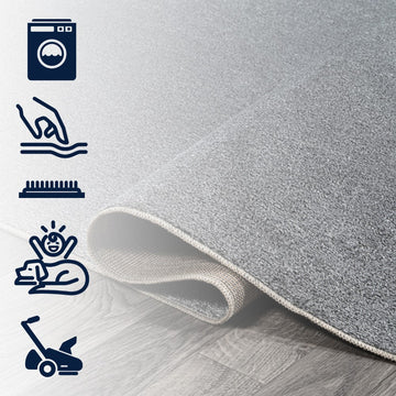 Twyla Classic Solid Low-Pile Machine-Washable Area Rug